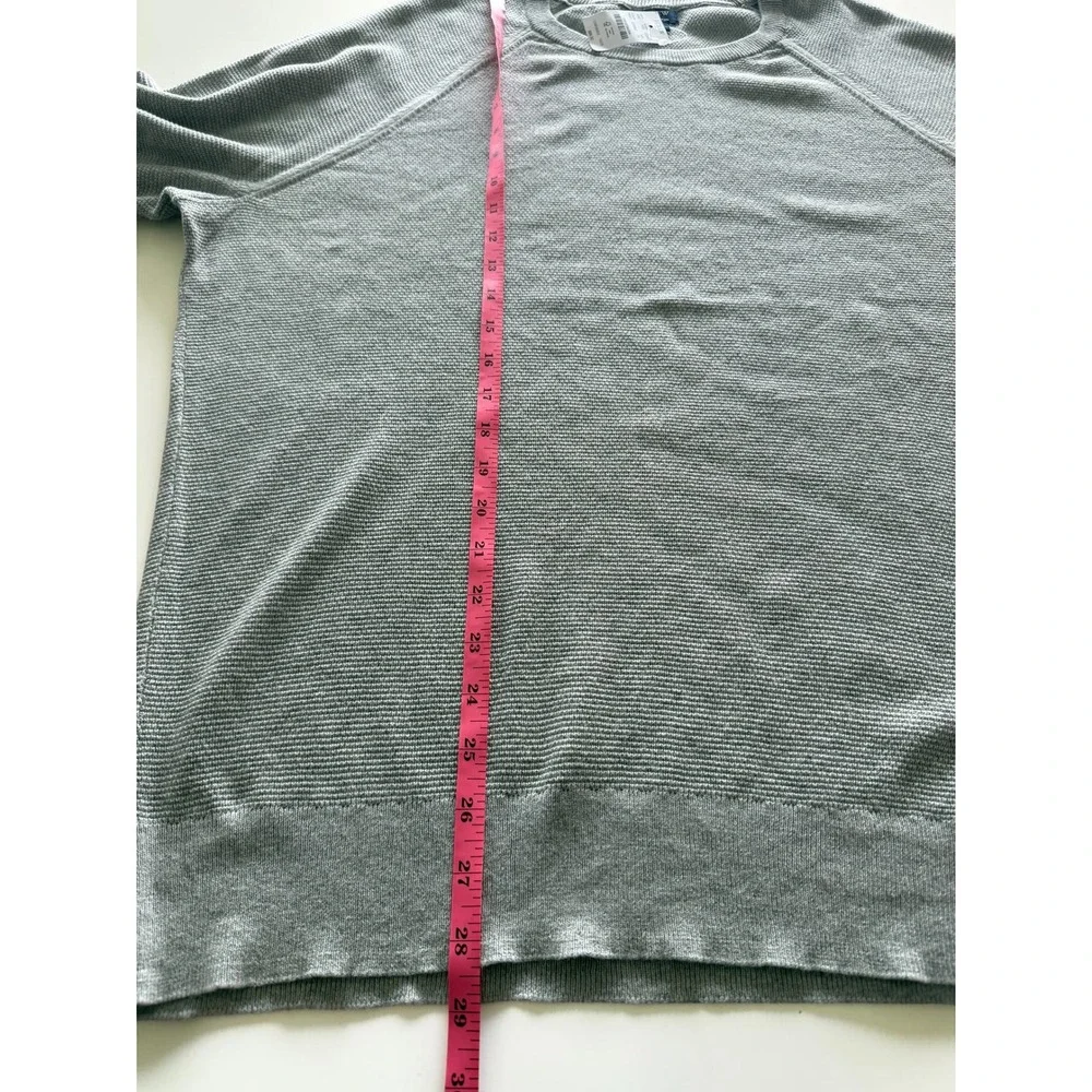 J.Crew Mens 100% Cotton Textured Raglan Crewneck Sweater Grey Heather XLarge NEW